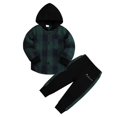 thumbnail image 1 of Sudadera Axumity 4-5T con capucha a cuadros para niños pequeños, 1 of 7