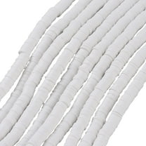 1 Box 380~400Pcs Polymer Clay Spacer Beads 6mm White Polymer Clay Beads Handmade Flat Round Disc Slice Heishi Loose Bead Strand DIY