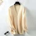 thumbnail image 2 of Timegard Cardigans pour Femmes Col en V Manches Longues Vestes Ouvertes Automne Hiver Hauts Confortables en Tricot, 2 of 3