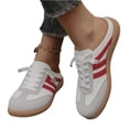 thumbnail image 4 of NexTorq Womens Flat Shoes, Women Sneakers, Arch Support Shoes for Women, Women's Slip on Sneakers, Fashionable Contrast Backless Sneakers, Casual Open Back Lace Up Walking Sports Shoes, Red, 6.5, 4 of 7