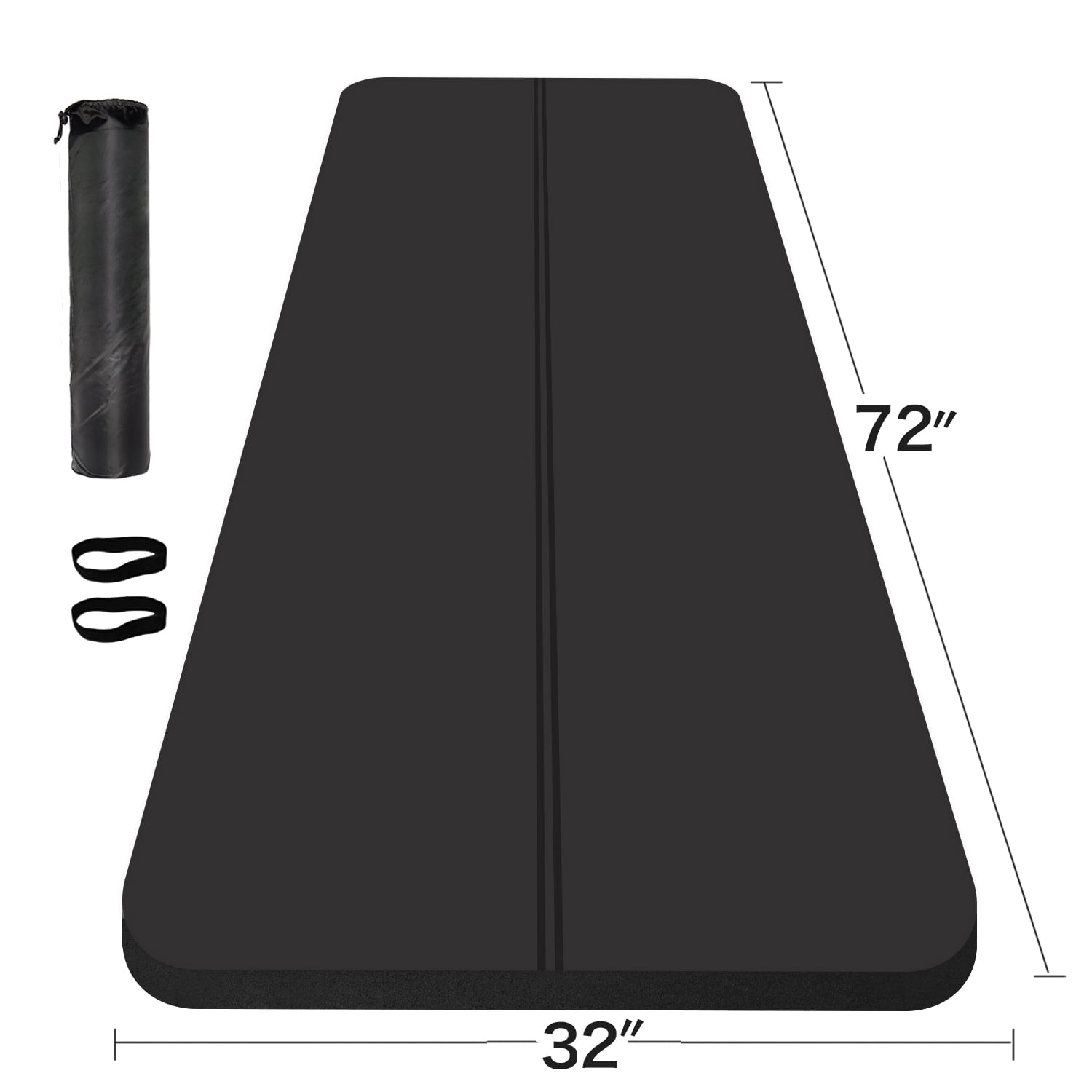 Extra Thickened 30mm Exercise Mat (72" x 32") for Men & Women Non Slip with High Density Large Shock Absorber Pad for Home Gym Travel & Floor Outside Fitness in Black