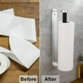 thumbnail image 3 of Wekvgz Paper Holder Paper Towel Holder Under Cabinet Wall Mount Stainless Steel Tissue Paper ToiletRoll Holder Heavy Duty Paper Roll Hanger Adhesive or Drilling Paper Towel Rack Roll Holder Silver, 3 of 6