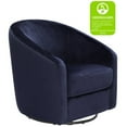 thumbnail image 2 of Babyletto Madison Microsuede Fabric Swivel Glider in Navy Blue, 2 of 9