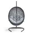 thumbnail image 6 of Modway Encase Outdoor Patio Rattan Swing Lounge Chair in Gray/Black, 6 of 8