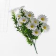 thumbnail image 5 of 1Pc Artificial Daisies Flowers Silk,Cemetery Flower,Plastic Memorial Bouquet for Hanging Window Box Home Table Centerpieces Decor,Artificial Flowers Fake Daisies for Wedding Party,White,14.17", 5 of 7