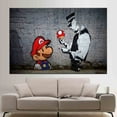 thumbnail image 3 of Banksy Canvas, Mario Graffiti Art, Graffiti Art Canvas, Banksy Printed Canvas, Street Wall Decor, Super Mario Banksy Printed Canvas, Canvas Wall Decor - Gallery Wrapped, 3 of 9