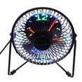 thumbnail image 4 of Yuangui Small Desk Fan with Clock, Mini USB LED Fan for Home and Office, 4 of 10