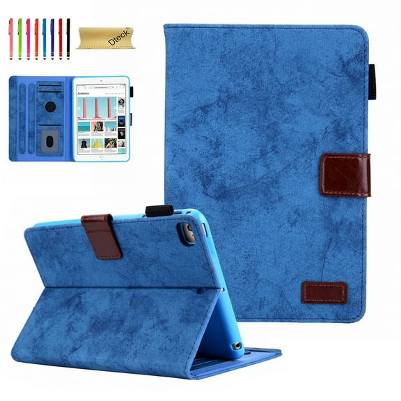 iPad mini 7.9 inch Tablet Business Case, Dteck Magnetic Flip PU Leather Wallet Case, Multiple Angles Viewing Stand Cover, Auto Wake Sleep Compatible For iPad mini 1 2 3 4 5 7.9", Blue