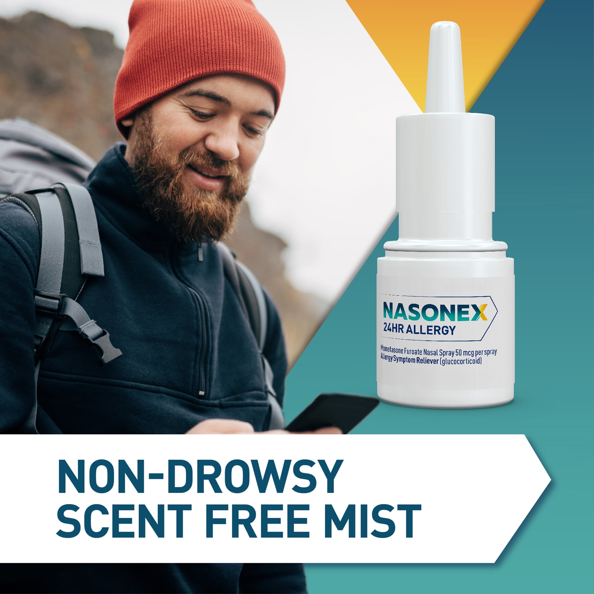 Nasonex 24HR Allergy Nasal Spray, Non-Drowsy, Scent-Free Mist, 60 Spray  Count 