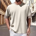 thumbnail image 2 of Men Blouses Long Sleeve Shirt Set Plain Tees for Men Lady Long Sleeve T Shirt Open Slipper Striped Tee Workout Short Pack Oversized Tee Swim Shirts for And Outdoor Male Beige XL, 2 of 5