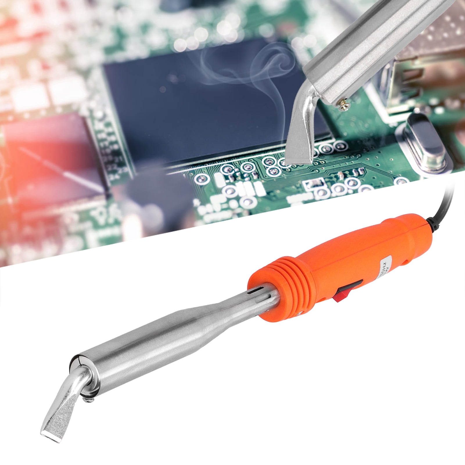 Suodoka 150W 220V Electric Soldering Iron with Elbow Tip & Power Switch, Heat-Resisting Handle Repair Tool, Orange/Silver, 12.0 in / 30.5 cm