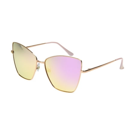 Foster Grant Women's Rose Gold Mirrored Cat-Eye Sunglasses AA03