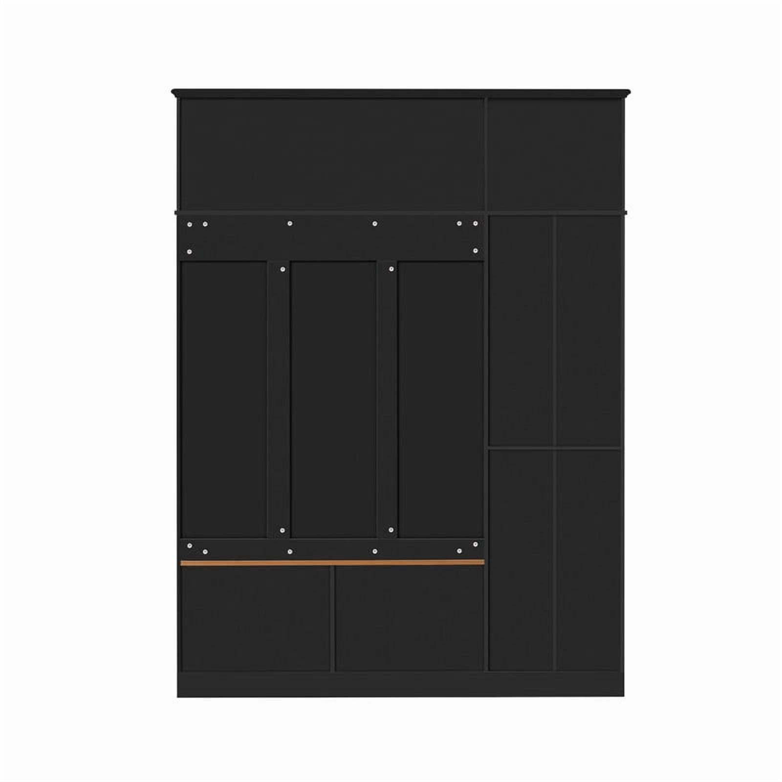 3-in-1 Hall Tree with Storage Cabinet & Adjustable Shelves, Heavy-Duty Storage Bench Entryway Organizer with Hooks & Drawers