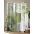 thumbnail image 4 of Fsddascl Sage Green Ombre Shower Curtain Set - 60" x 72" Washable Bathtub Curtain with 12 Hooks, Vintage Shabby Abstract Plaid Art Waterproof Fabric Stall Shower Curtains for Bathroom/Bathtub Décor, 4 of 6