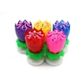 thumbnail image 4 of Ounissouiy de música con forma de flor giratoria exquisita, fiesta de plástico, pastel de bendición de cumpleaños, decoraciones para Kits para hacer velas Azul, 4 of 6