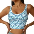 thumbnail image 2 of Uemuo Blue Fish Scale Texture Pattern Women's Sports Bra - High Impact Support, Breathable, and Comfortable Athletic Bra for Running, Yoga, and Workouts, 2 of 9