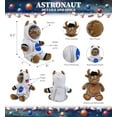 thumbnail image 3 of DolliBu Sitting Buffalo Astronaut Plush Toy - Super Soft Wild Life Astronaut Stuffed Animal Plush with Space Helmet and NASA Astronaut Suit, Cute Spaceman Doll Decor for Girls and Boys - 8.5 Inch, 3 of 7