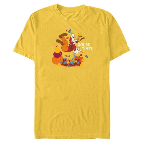 Disney Mickey & Friends Goofy Gourd Times in the Fall - Short Sleeve Blended T-Shirt for Adults - Customized-Yellow