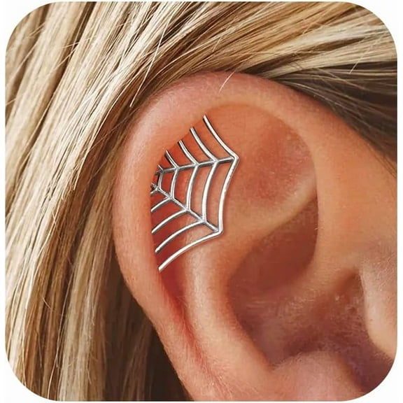 Halloween Earrings for Women Silver Spider Earrings Spider Helix Piercing Jewelry Halloween Costume Outfit Jewelry