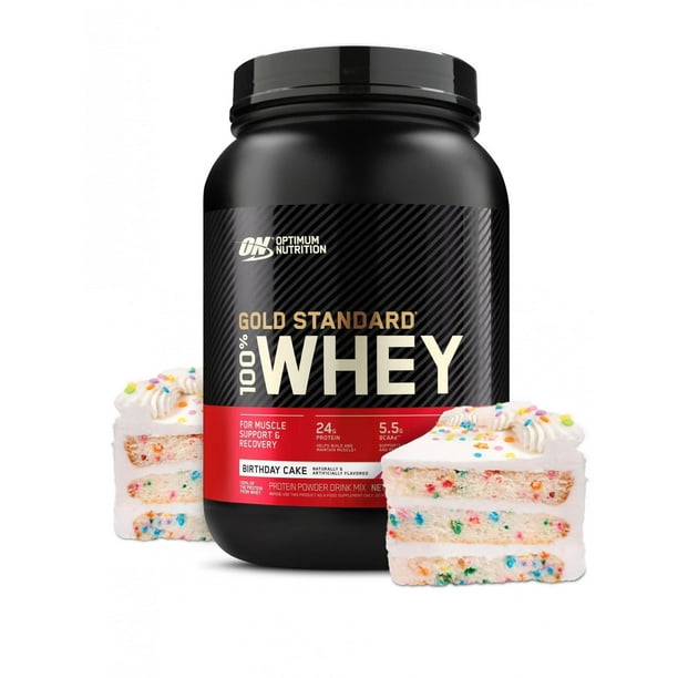 Optimum Nutrition Gold Standard 100 Whey Protein Powder Birthday Cake 24g Protein 2 Lb 7385