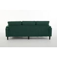 thumbnail image 6 of L-Shaped Sectional Sofa with Storage Ottoman, 78 Inch Modern Linen Fabric Upholstered Accent Sofa with USB Port, Side Pocket and Arm Storage, 3 Seater Couch for Living Room, Green, 6 of 7