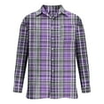thumbnail image 4 of FDGIU Men's 2025 Plaid Flannel Shirt - Long Sleeve Button Down, Classic Pocket Casual Fall Top, 4 of 4