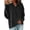 Black, variant on CoCopeaunts Women's Hooded Cardigan Fall Cable Knit Open Front Long Sleeve Sweaters Chunky Cardigan Wrap with Drawstring
