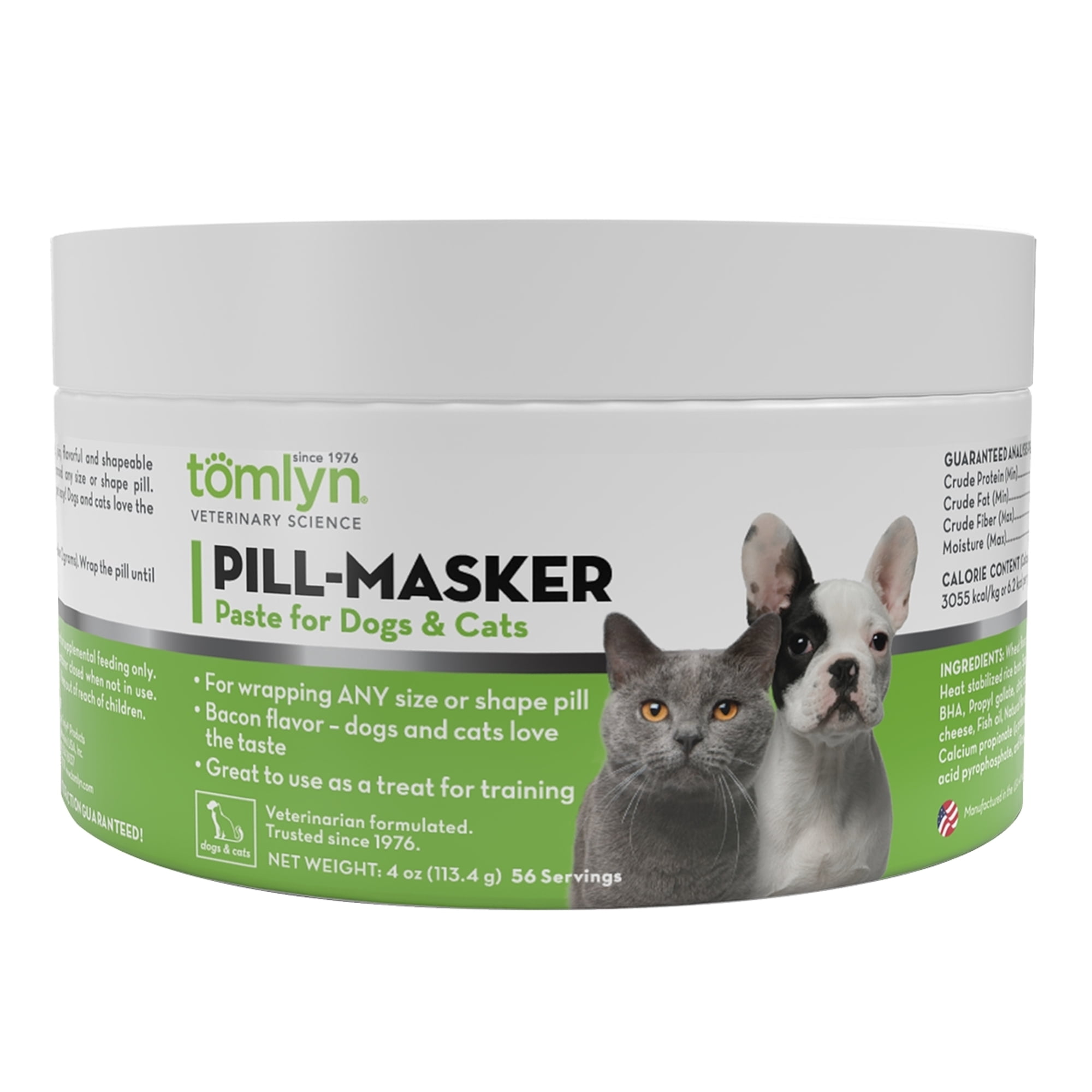 Tomlyn Pill Masker Bacon Flavor Paste for Dogs and Cats, Helps Hide the Taste and Smell of Capsules, Wafers, Tablets, and Liquid Drops, 56 Servings Per Container.
