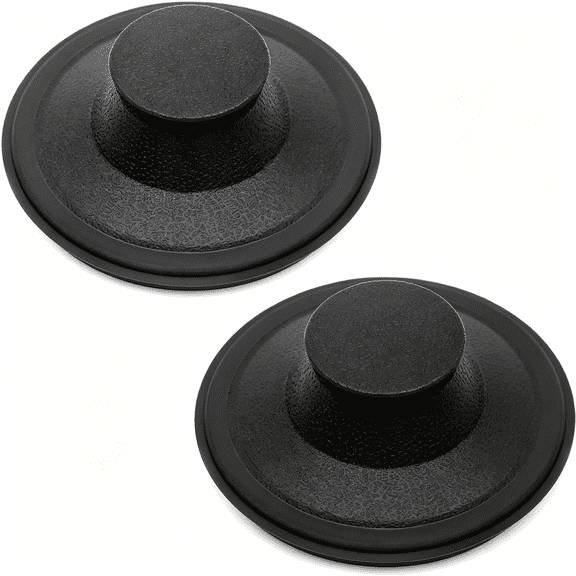 HIBIBUD (2 Pack) Exact Replacement Black Rubber Sink Stopper for Garbage Disposal - Compatible with Standard 3-1/2" Drains