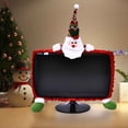 thumbnail image 2 of A Christmas Decorations Cloth Santa Claus Snowman Elastic Computer Cover Display Frame Cover Santa 72Cm Brushed Plush Golden Velvet Knitted Fabric Monitor Border Decor, 2 of 3