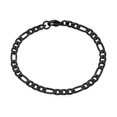 thumbnail image 3 of Bling Jewelry Mens Flat Figaro Link 5MM Necklace & Bracelet Set Black Tone Stainless Steel, 3 of 5
