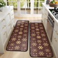 thumbnail image 4 of Kitchen Rugs Sets Of 2,Brown Christmas Snowflake Pattern Anti Fatigue Kitchen Mat Rugs Non Slip Washable,Decorative Kitchen Floor Mats for Kitchen,Sink,Laundry,17"x47"+17"x47", 4 of 5