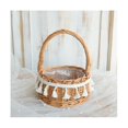 thumbnail image 5 of Cesta de almacenamiento tejida y cestas de flores de boda con cinta de mimbre, decoración de jardín de ratán como se muestra, como se muestra, 5 of 5