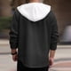 thumbnail image 4 of pstuiky camisetas de manga larga para hombre, Sudadera deportiva con bolsillo y manga larga de color liso para hombre, estilo moderno, con cuello alto tops de invierno para hombre s, 4 of 9