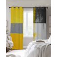 thumbnail image 4 of Simple Grey Yellow Blackout Curtains for Bedroom Living Room Darkening Curtains 63 Inches Long Abstract Color Block Art Window Curtain 2 Panels Set Insulated Window Treatment Grommet Drapes 42"x63", 4 of 9