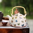 thumbnail image 1 of Ceramicé de té de té Heta de agua 900 ml de mango ergonómico con cafetera para la cafetera para la casa del hotel BBQ Housewarming Regalo mariposa, 1 of 8
