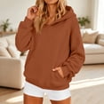 thumbnail image 2 of Lumtrix Women's Oversized Hoodie Spring Fall Long Sleeve Sweatshirt with Pocket Drop Shoulder,Casual Daily & Light Workouts Pullovers Coffee XL, 2 of 7