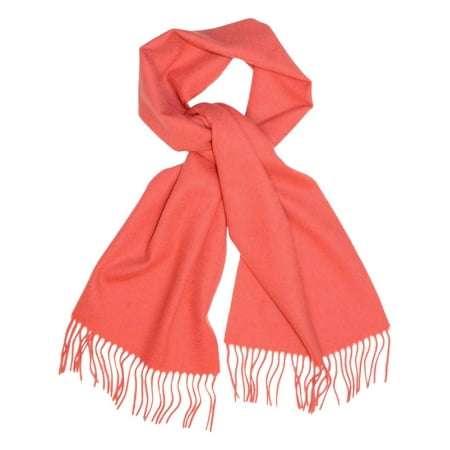 Biagio 100% Wool NECK Scarf Solid CORAL PINK Color Scarve for Men or Women - www.semadata.org