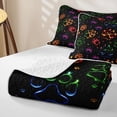 thumbnail image 4 of Manfei Neon Pet Paw Twin Quilt Set, Cartoon Dog Footmark Twin Coverlet Set, Multicolor, 2pcs, 1 Bedspread and 1 Pillowcase, 4 of 7