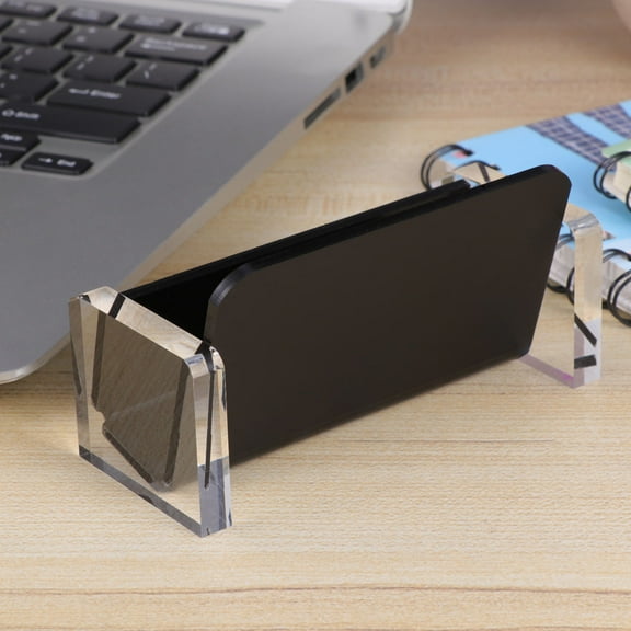 WHAMVOX Black Plastic Business Card Holder for Office Use Durable and Professional Design