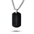 thumbnail image 1 of Bling Jewelry Personalized Medium Plain Simple Basic Cool Men's Engravable Black Dog Tag Pendant Necklace for Men Teens IP Stainless Steel 24 Inch Chain Custom Engraved, 1 of 2