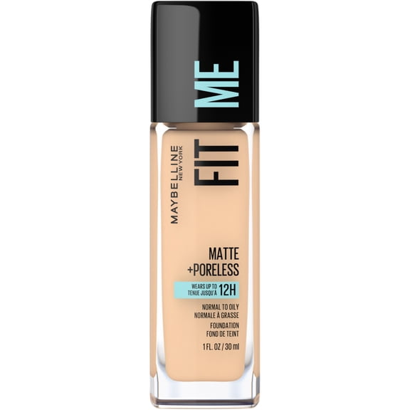 Maybelline Fit Me Matte + Poreless Liquid Foundation Makeup, 120 Classic Ivory, 1 fl oz