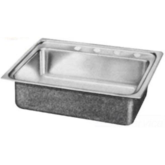 Elkay LRAD171655MR2 Lustertone Classic 17 x 16 x 5-1/2 Single Bowl Drop-in ADA Sink, 2 Offset Holes, Stainless
