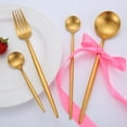 thumbnail image 2 of Jinsinto Gold Modern Silverware Set,Stainless Steel Flatware Set,Tableware Utensil Set for Home and Restaurant, Satin Finish, Dishwasher Safe,set of 5pcs, 2 of 7