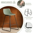 thumbnail image 4 of HeuGah Green Bar Stools Set of 3, 26 Inch Barstools with Metal Legs Faux Leather Counter Height Bar Stools for Kitchen Island Modern Bar Seats Chairs with Backrest, 4 of 6