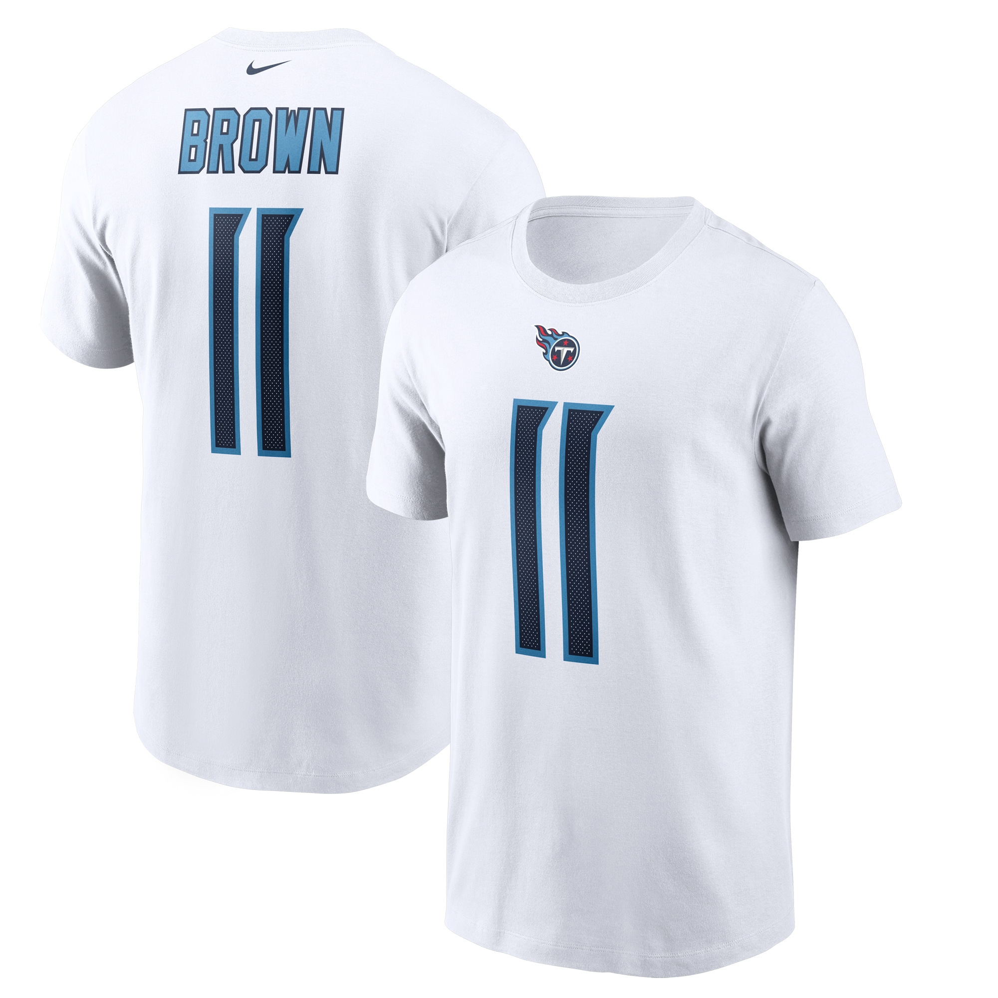 Men's Nike AJ Brown White Tennessee Titans Player Name  Number T-Shirt -  Walmart.com
