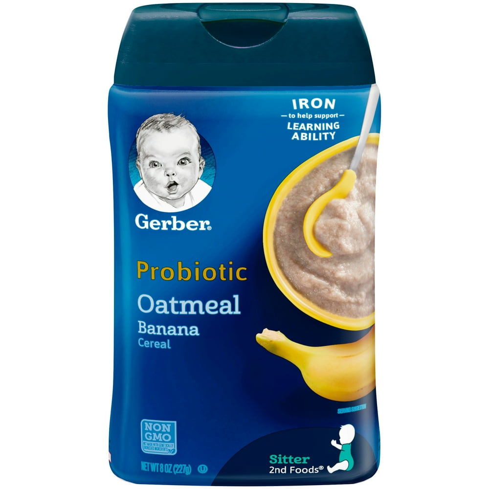 Gerber Oatmeal Baby Cereal, Banana, 8 oz Canister