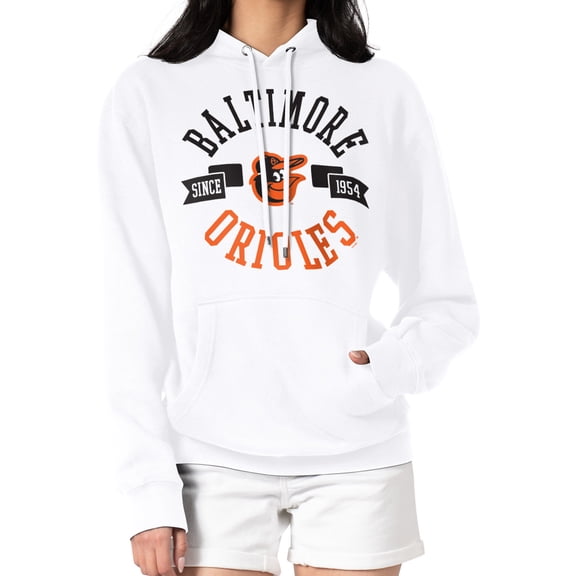 Women's G-III 4Her by Carl Banks White Baltimore Orioles City Graphic Pullover Hoodie