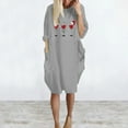 thumbnail image 1 of Qiopertar Robe à Manches Longues pour Femmes Col Rond Imprimé Noël Robe Décontractée en Solde à Moins de 5$ en Solde, 1 of 5