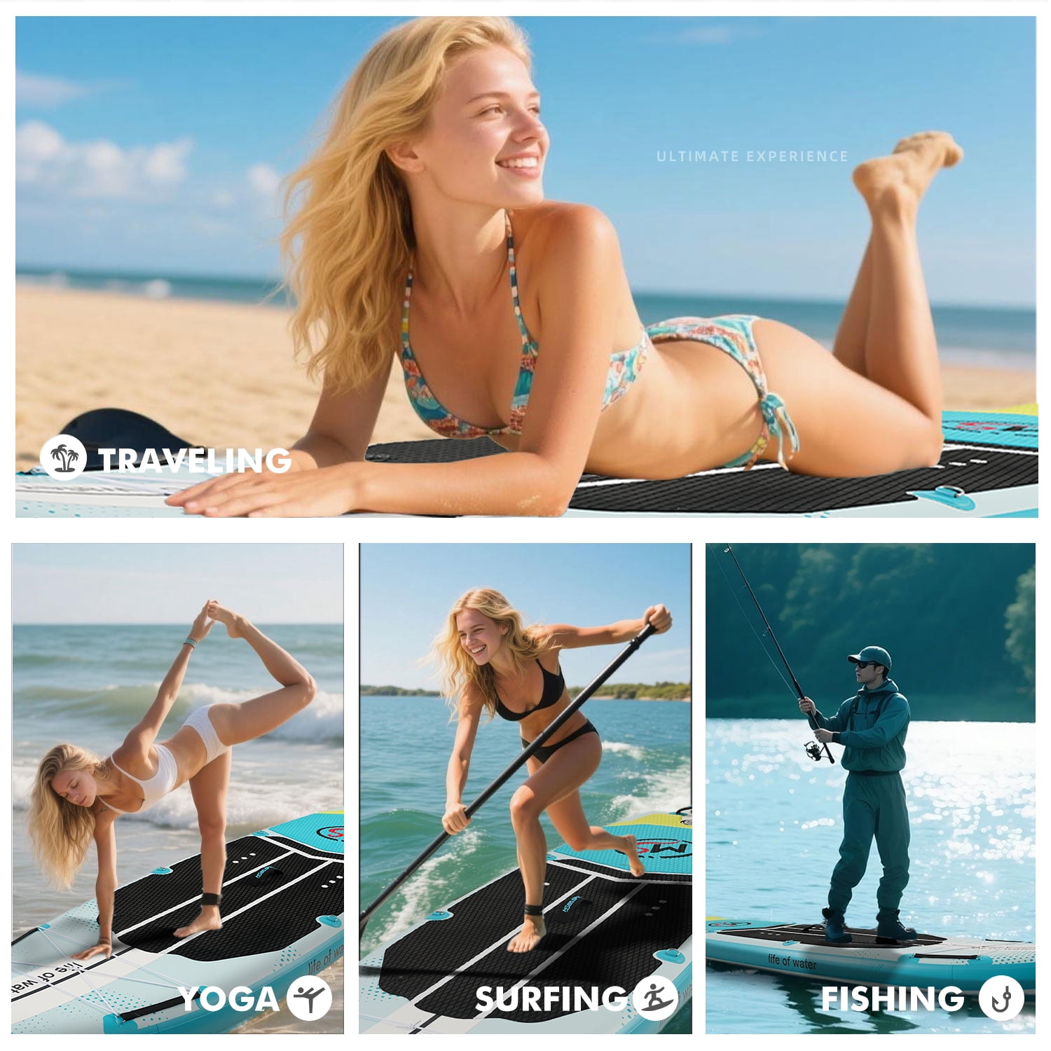 MSEASFREE Inflatable Paddle Board Stand up Paddle Board with Premium SUP Accessories
